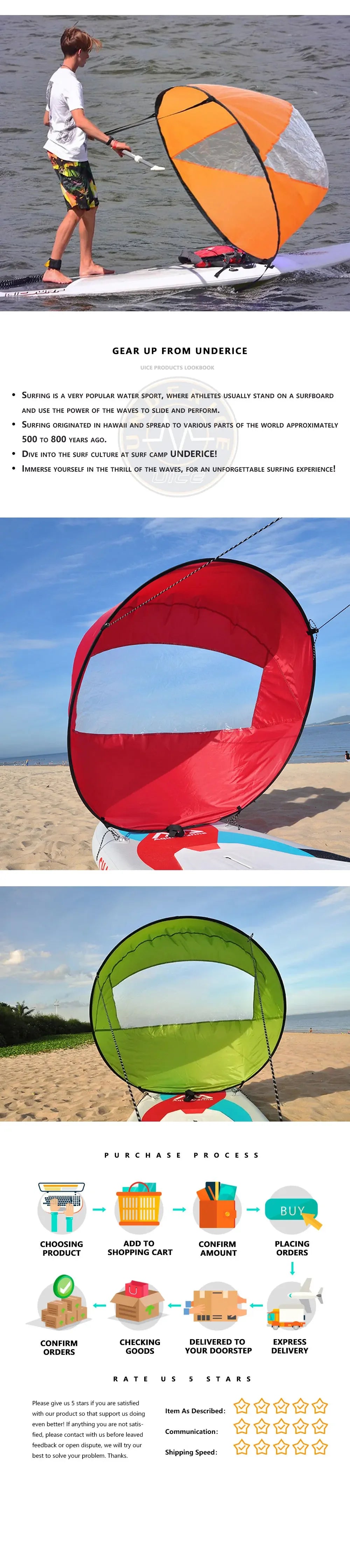 SUP Board Wind Sail 42Inch Kayak Rowing Paddles Surfboard Padel Surf Water Sports Boat Accessories