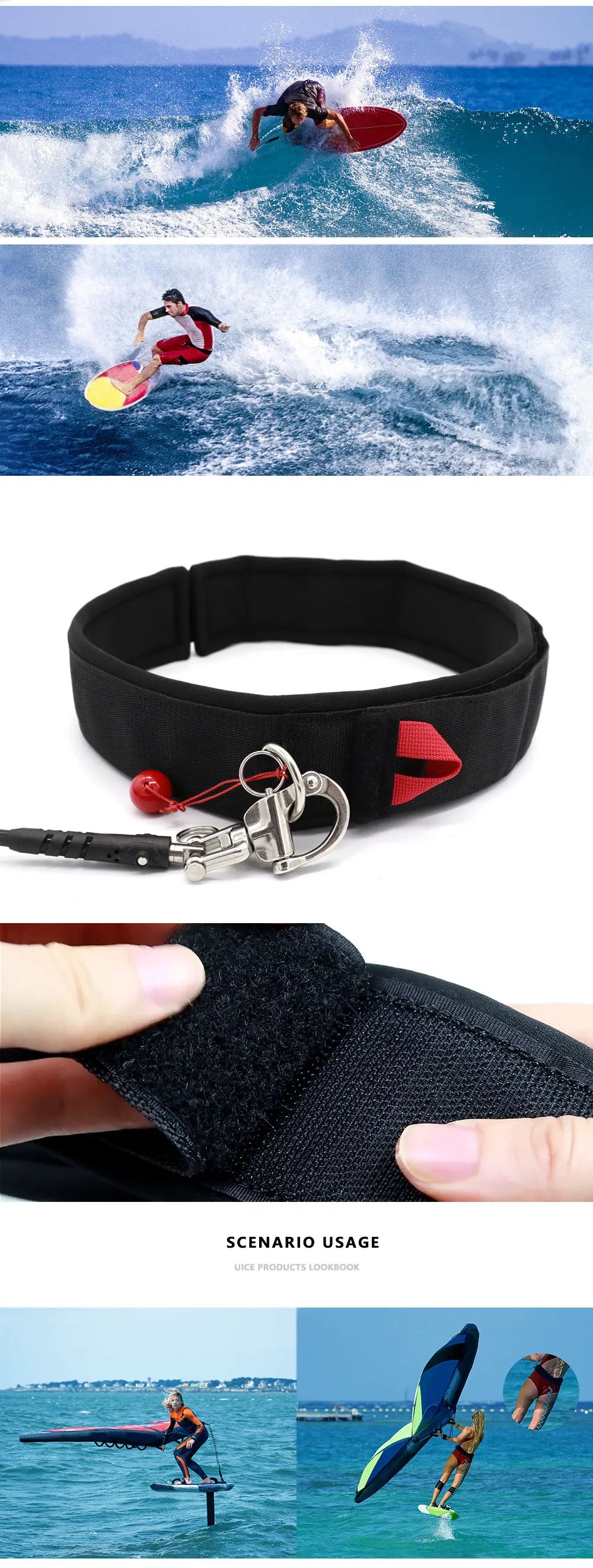 SUP Board Rope Release Waist Leash Surfboard Leash Adjustable Quick Release Waist Rope For Hydrofoil Surfboard Accessory