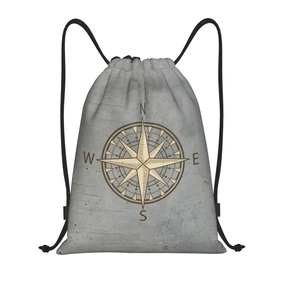 Custom Retro Vintage Nautical Anchor Drawstring Bags Men Women Foldable Gym Sports Sackpack Sailor Training Storage Backpacks