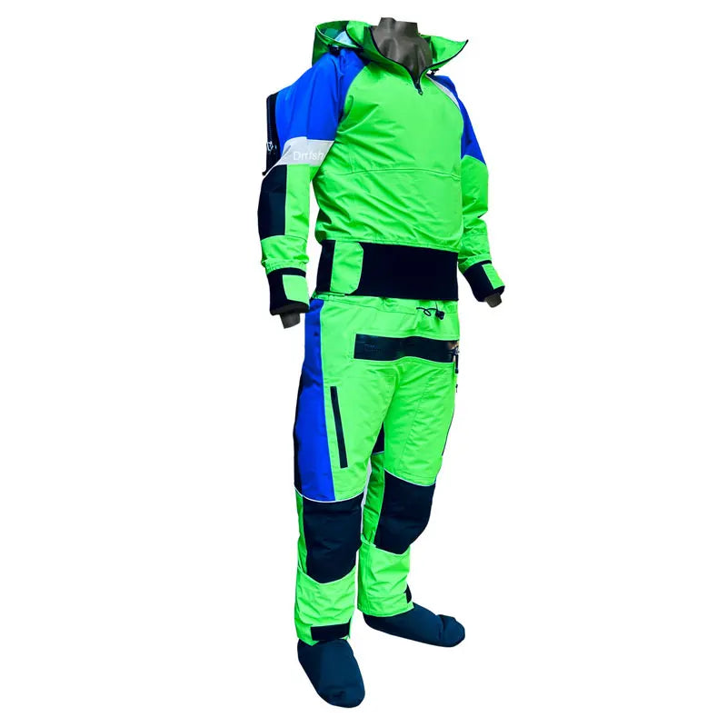 Hooded Kayak Dry Suit Paddling Drysuit with Comfortable Knee and Seat Pads Survival Clothing for Men in Cold Water Swimming Suit