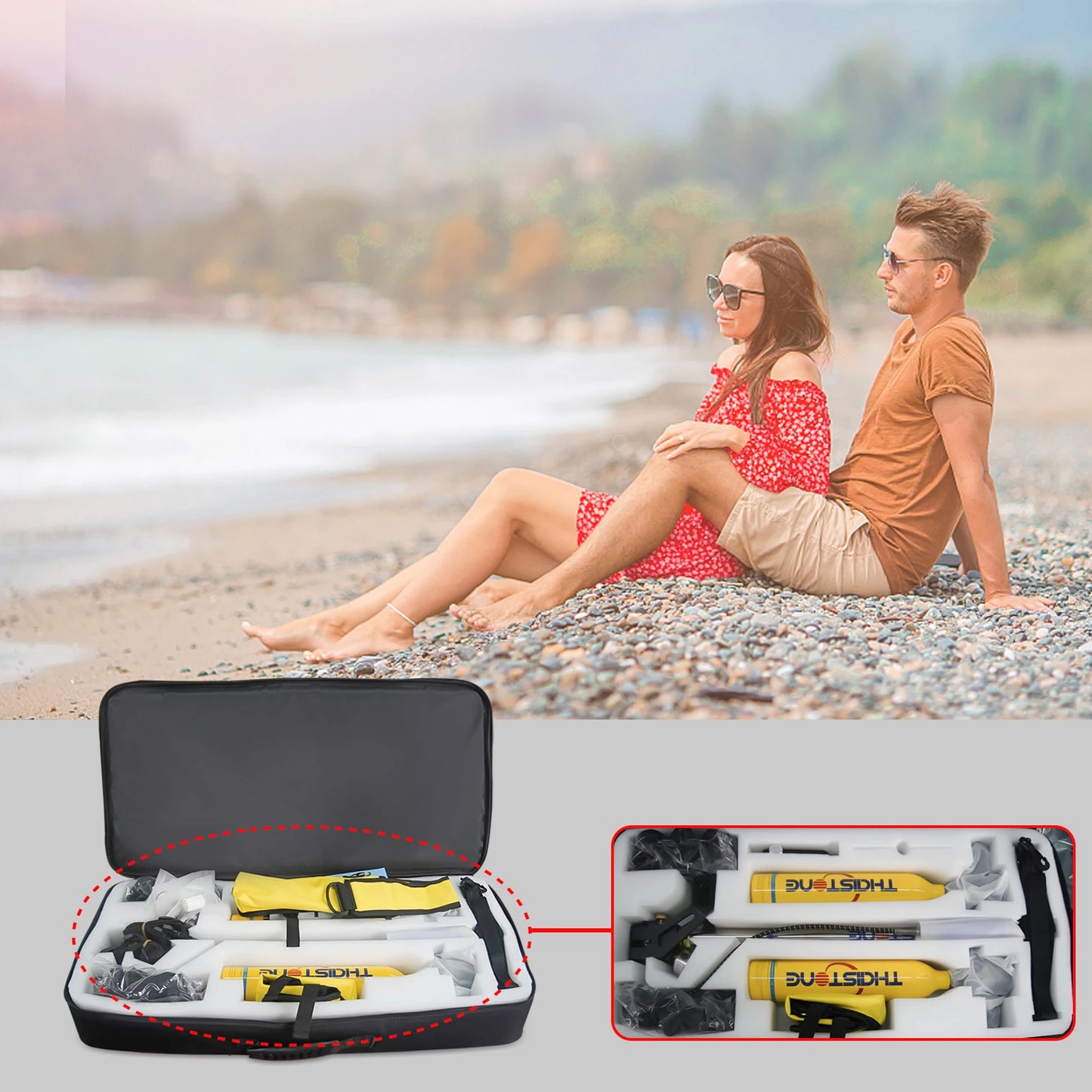 TAIITONEE-Mini Scuba Diving Oxygen Cylinder, 0.5L, 5-10 Minutes, Underwater Breathing Respirator