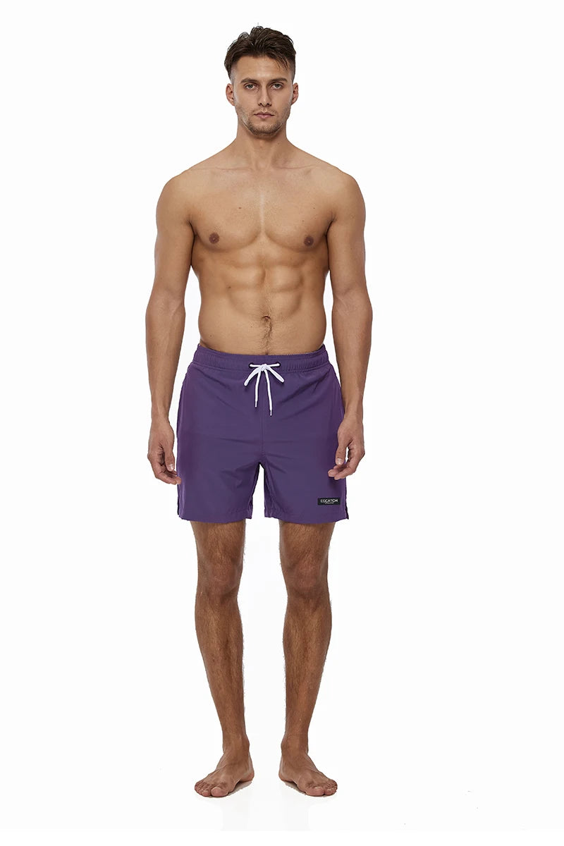 Escatch 2025 Hot Sale Swimming Shorts Men Quick Dry Solid Color Pocket Shorts Para Hombre Gym Breathable Mesh Liner Sportswear 