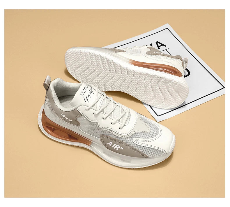 Leather Men's Shoes Fashion Korean Version Trendy Casual Breathable Cushioning Sports Vulcanized Men Shoes