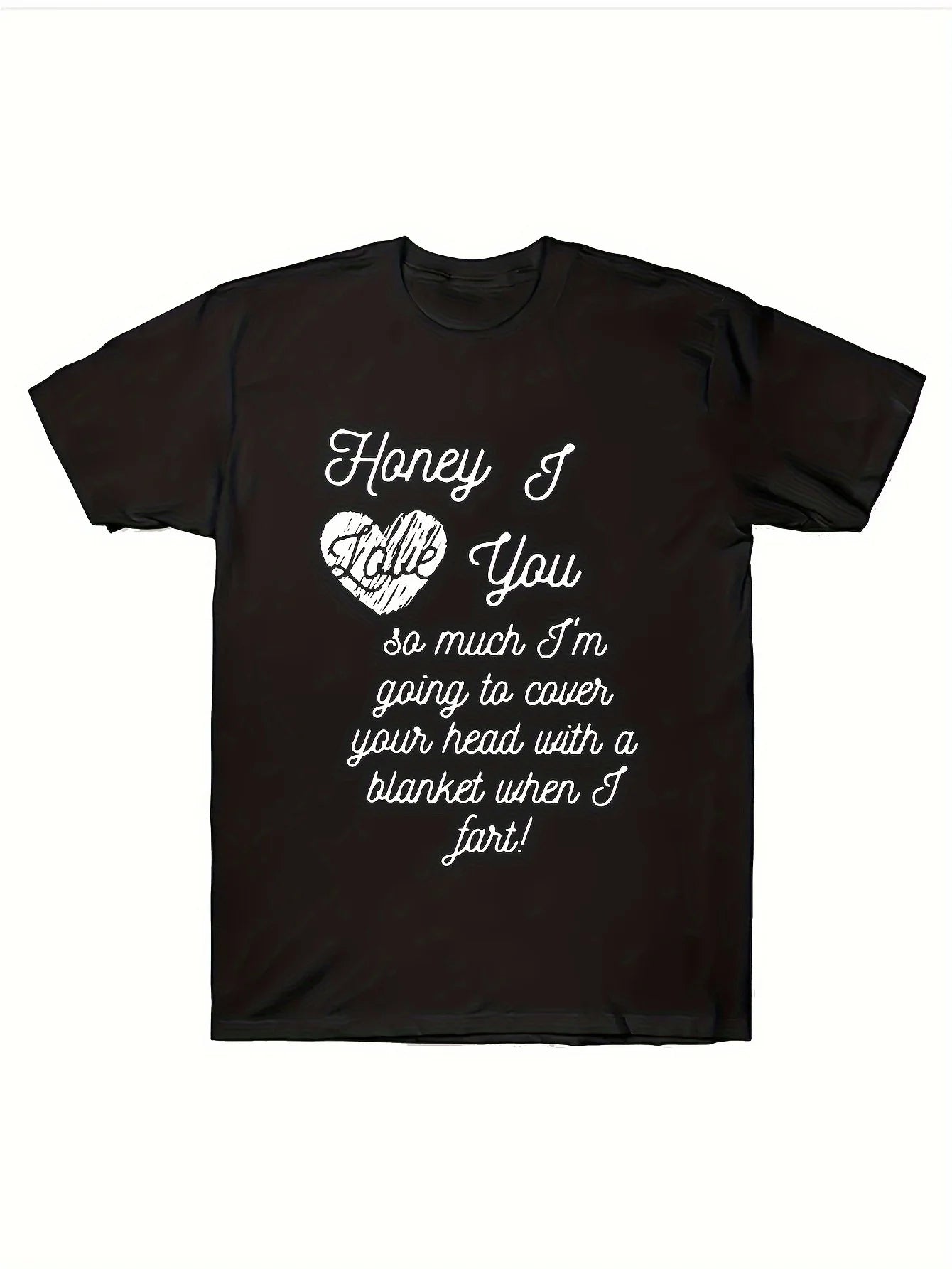 Unique I Love To Fart Graphic Print Crew Neck Short Sleeve  T-Shirt for Men - Comfortable Breathable and Fashionable Casual Wear