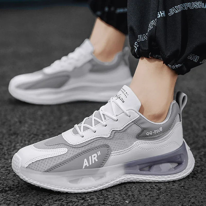 Leather Men's Shoes Fashion Korean Version Trendy Casual Breathable Cushioning Sports Vulcanized Men Shoes