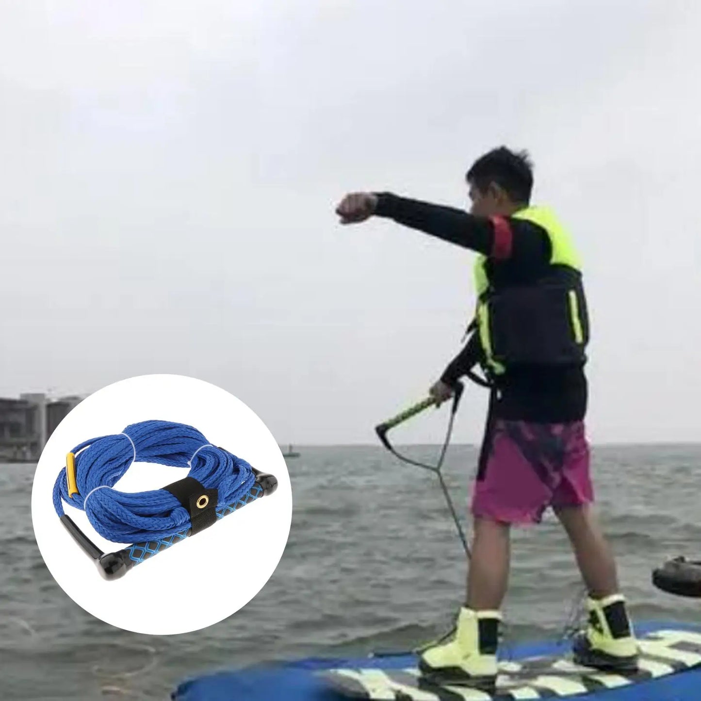 1 Pcs Water Ski Surfing Rope Floating Wakesurf Ropes Speedboat Boat Tow Rope with Grip Water Sport Surfing Accessories