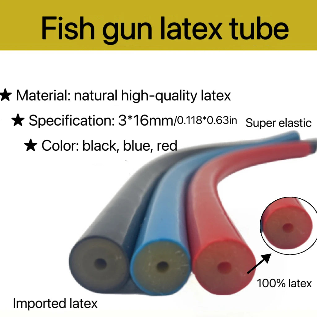 Natural Latex Gun 10 meters 3mmx16mm Underwater Fishing Harpoon Elastic Hunting Spear Gun Rubber Tube Rubber Band