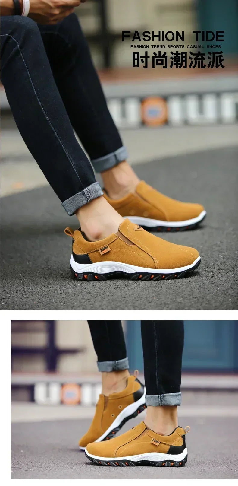 2024 New Outdoor Lightweight Men's Casual Sports Slip-on Walking Shoes Hot Selling Men's Loafers Breathable Flat Shoes for Men