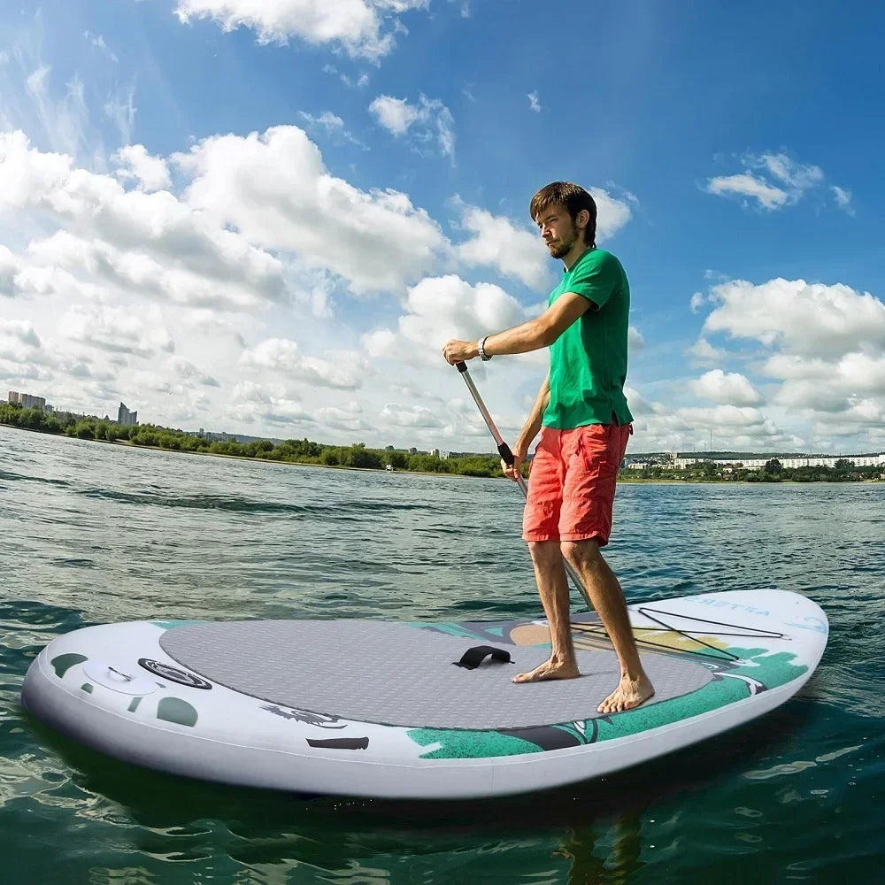 Ultra low price wholesale drop stitch thicker water standing DOUBLE CHAMBER inflatable SUP surfboard