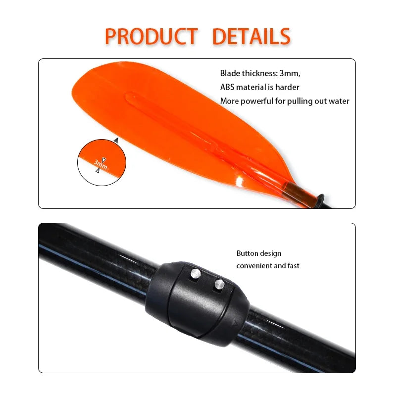 2 Kayak Paddle PC Blades Adjustable 215cm-240cm/84.6in-94.4in Floating Kayaking Oars  2-Piece Construction Adjustable portable