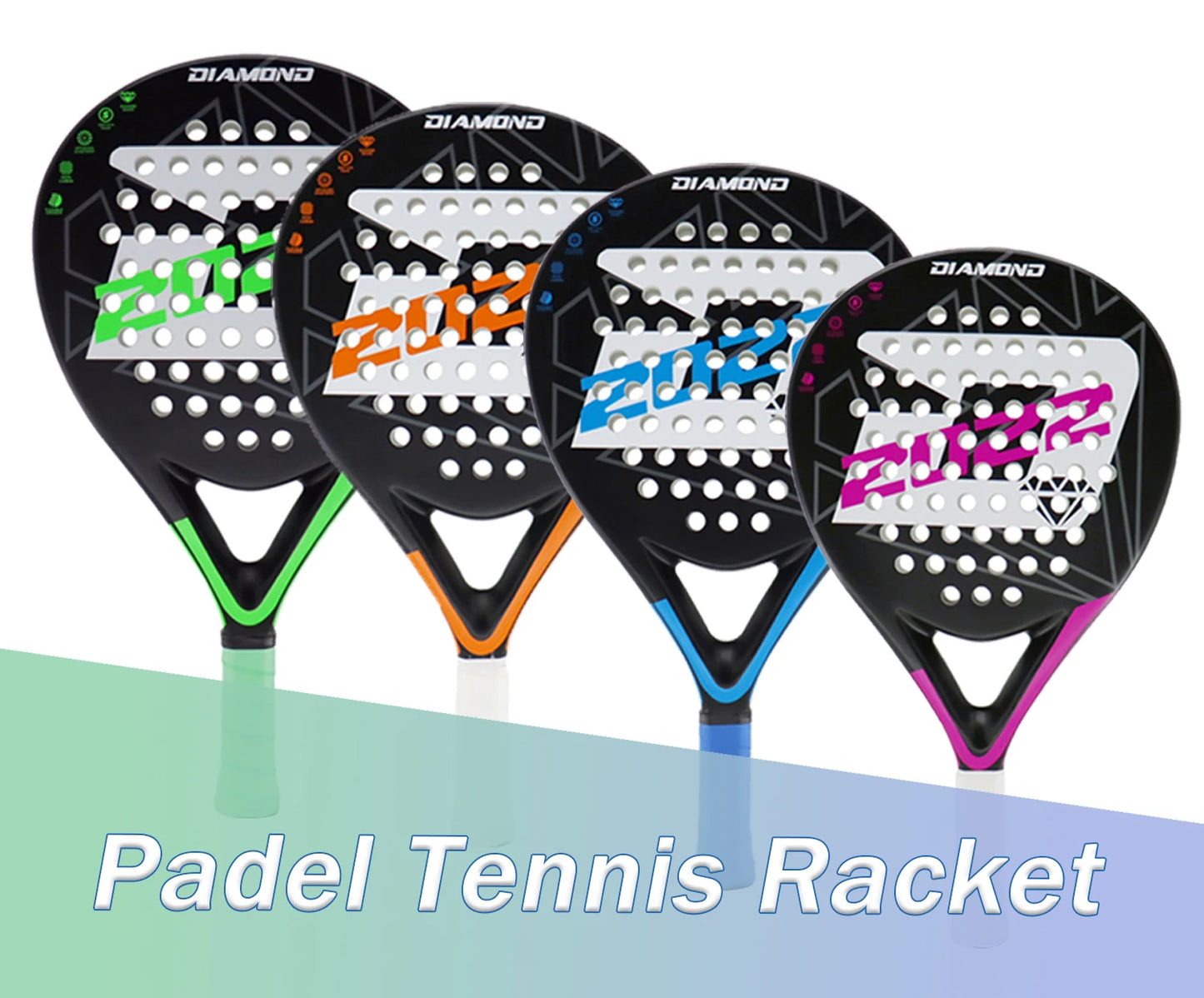 Padel Racket Full Carbon Fiber with Soft EVA Foam Grip High Balance for Beginner and Intermediate Players Padel Raqueta