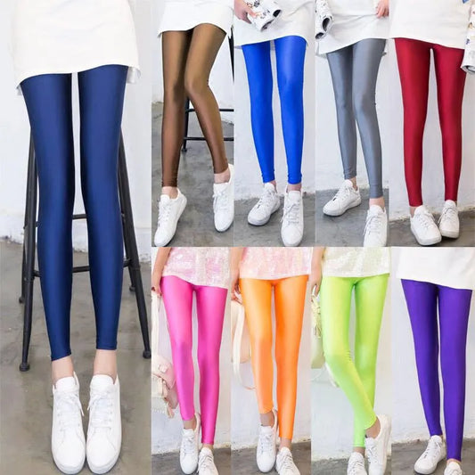 VIIANLES Candy Color Workout Leggings Women Pants Neon Leggins High Stretch Casual Jeggings Fitness Trousers Dropshipping