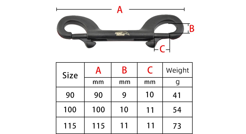 1 PCS KEEP DIVING 316 Stainless Steel Scuba Diving Double Ended Hook Accessory For Equipment BCD Chioce Snap Bolt kit Quick Draw