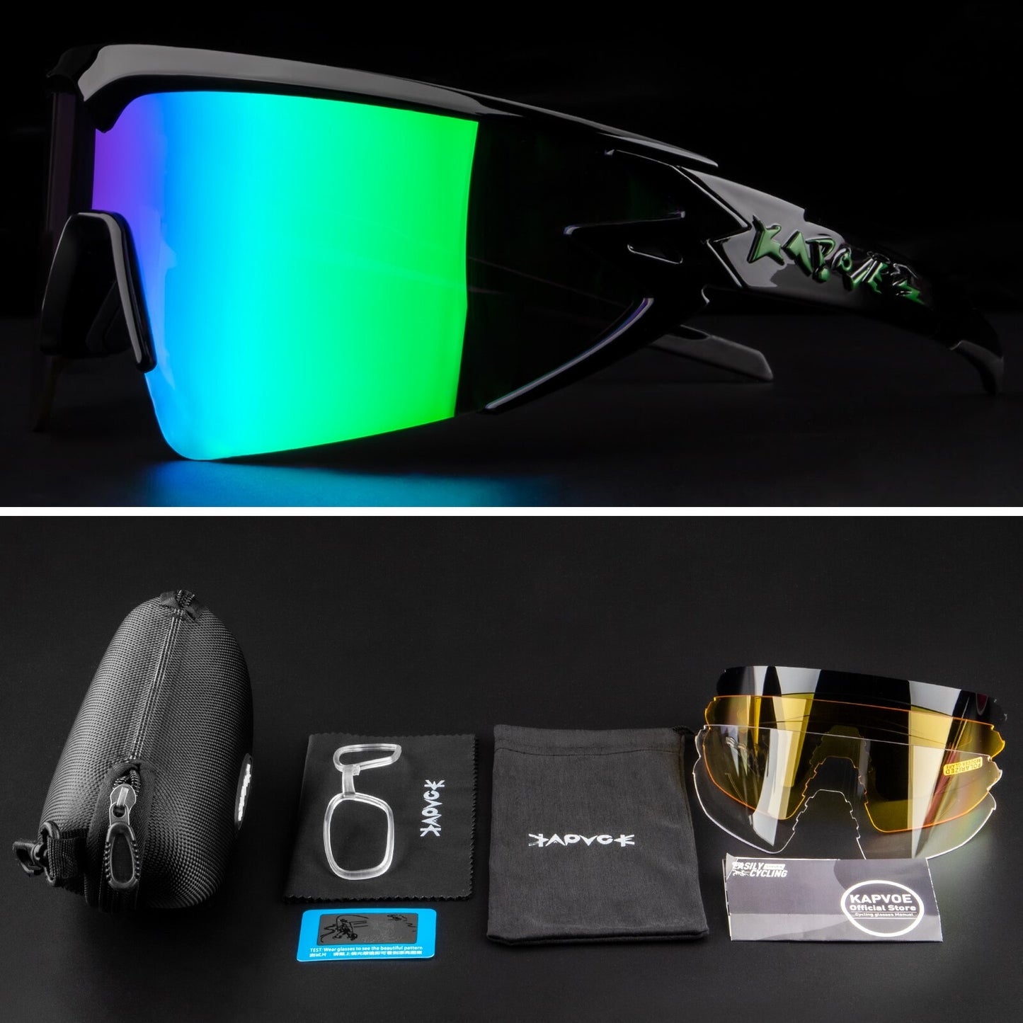 New design replace glasses frame Polarized Cycling Glasses For Man Women Bike Eyewear Cycling Sunglasses 4 Lens Goggles MTB UV