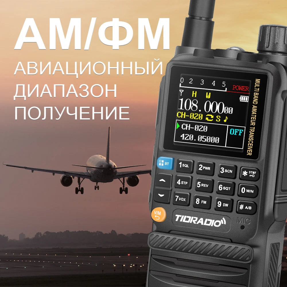 TIDRADIO H3 Professional Walkie Talkie Phone Dual PTT Air Band Long Range Radio APP USB Type-C Cable Programming HAM GMRS