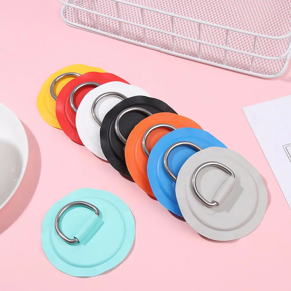 1Pc Surfboard Dinghy Boat PVC Patch With Stainless Steel D Ring Deck Rigging Sup Round Ring Pad Kayaking Boat Accessories