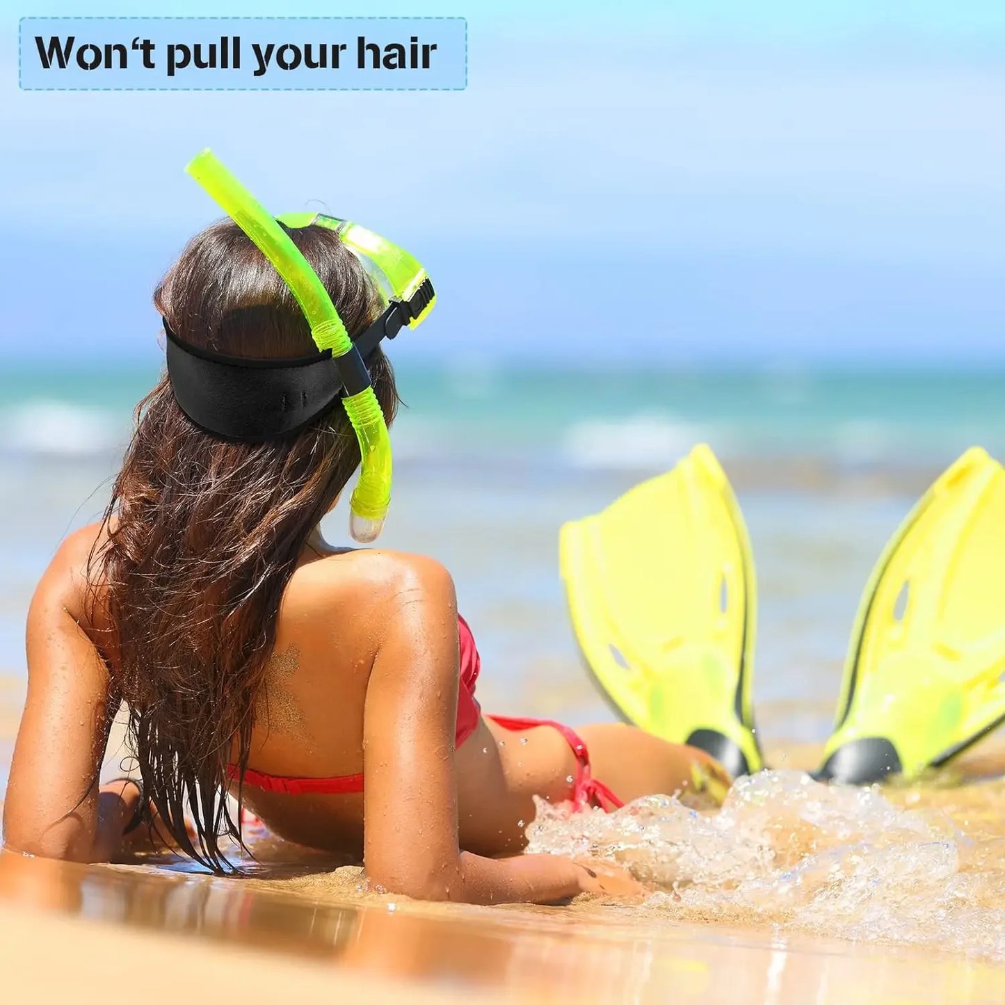 Universal Neoprene Mask Strap Cover - Hair Protection, Double Side Diving Straps for Water Sports