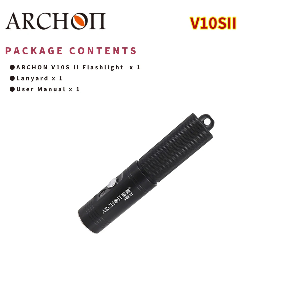ARCHON V10S II 1200LM LED Diving Flashlight Lanter Diving Flashlight Underwater Diving Flashlight