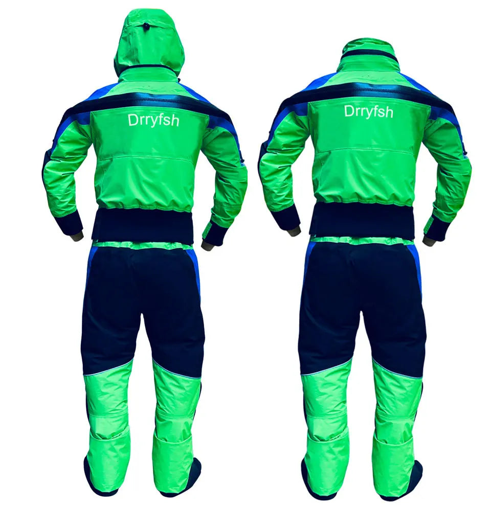 Hooded Kayak Dry Suit Paddling Drysuit with Comfortable Knee and Seat Pads Survival Clothing for Men in Cold Water Swimming Suit