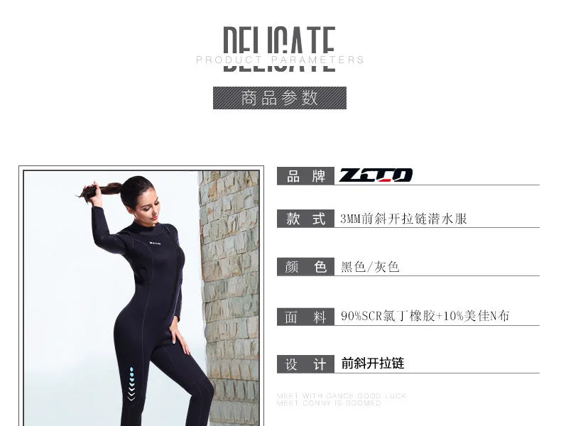 3MM Neoprene Wetsuit Men Surf Scuba Equipment Underwater Fishing Spearfishing Kitesurf Swimwear WetSuit Equipment Diving Suit