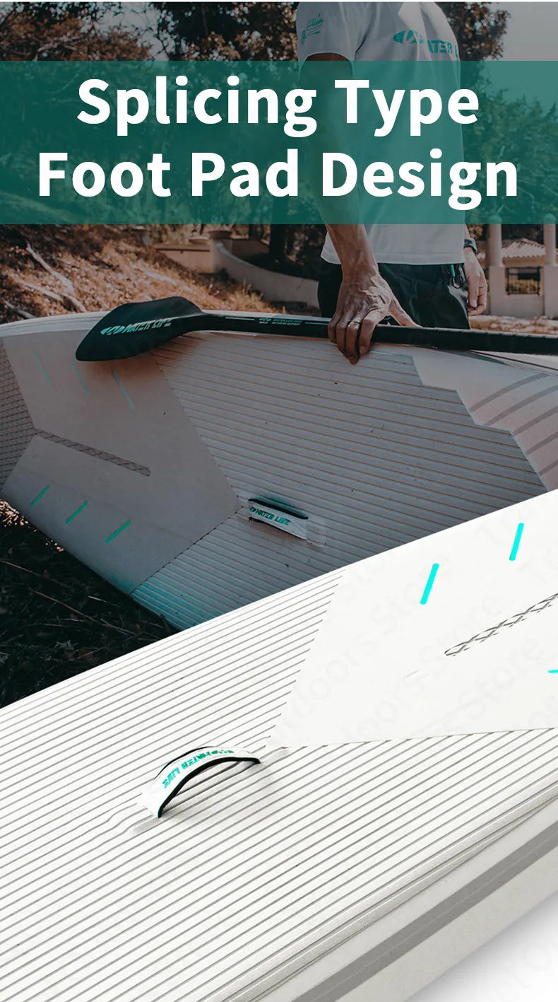 WATER LIVE Sparkling 12’ 0" Inflatable Surfing Board Pointed Design Cruise Travel Paddle Board With Safety Rope 12’ 0"x28"x6"