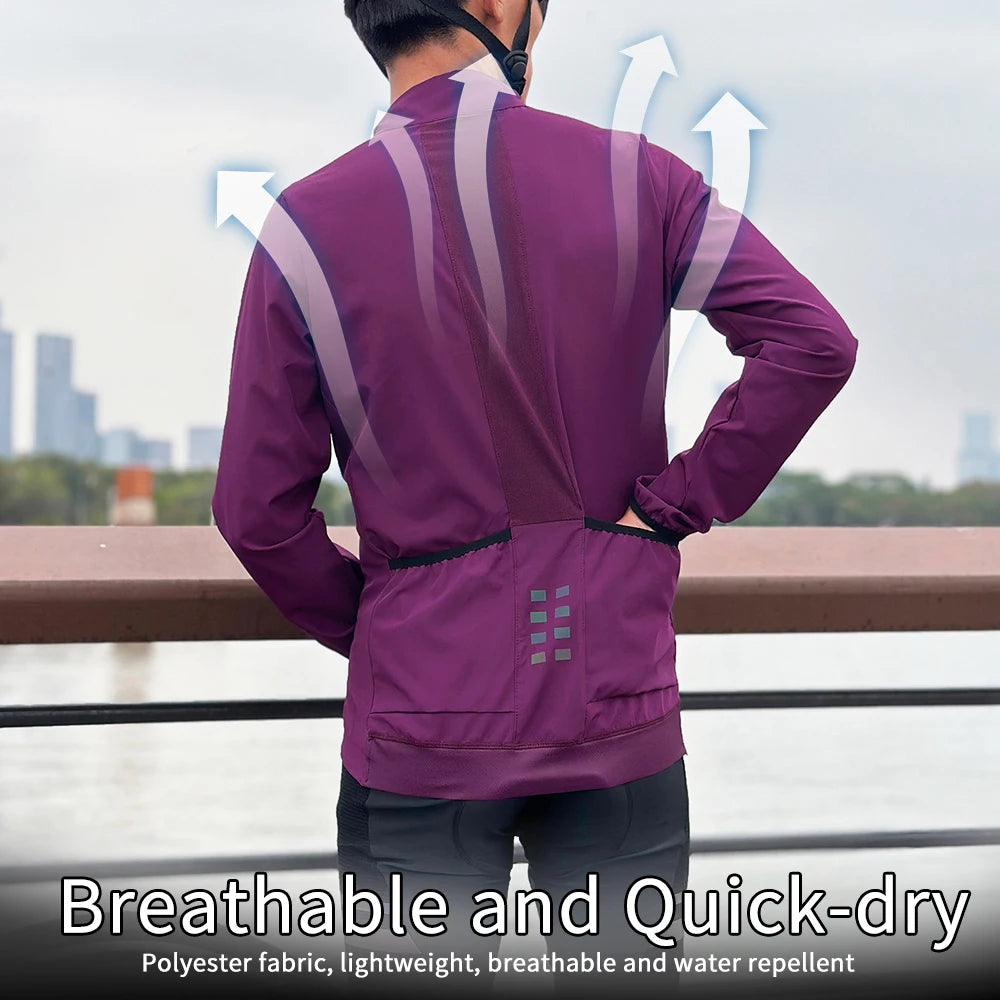 WOSAWE Men's Cycling Windbreaker Gravel Man Bicycle Windshield Jacket Bike Vest Gilet MTB Racing Long Sleeve Coat Wind Jacket