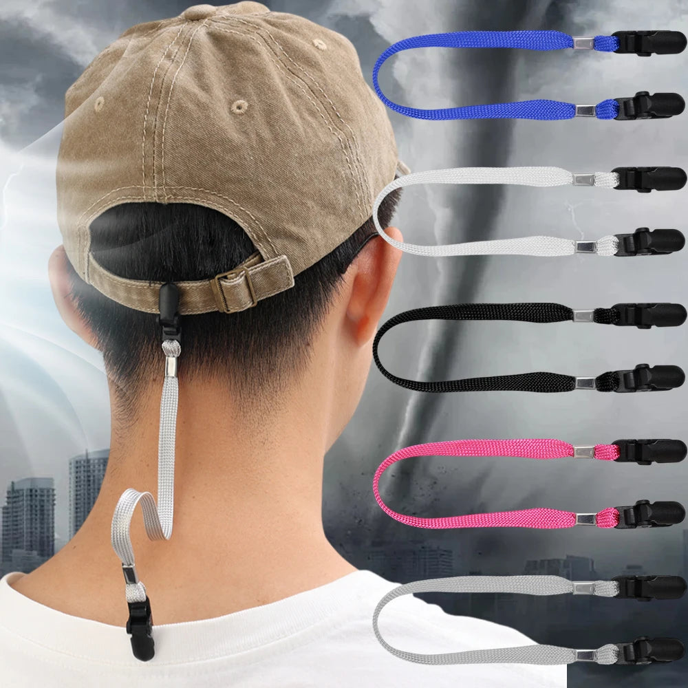 1/5pcs Cap Wind-proof Rope Hat Clips Cap Retainer Fishing Apparel Keeper with Cord for Golfing Fishing Boating Sailing Sports