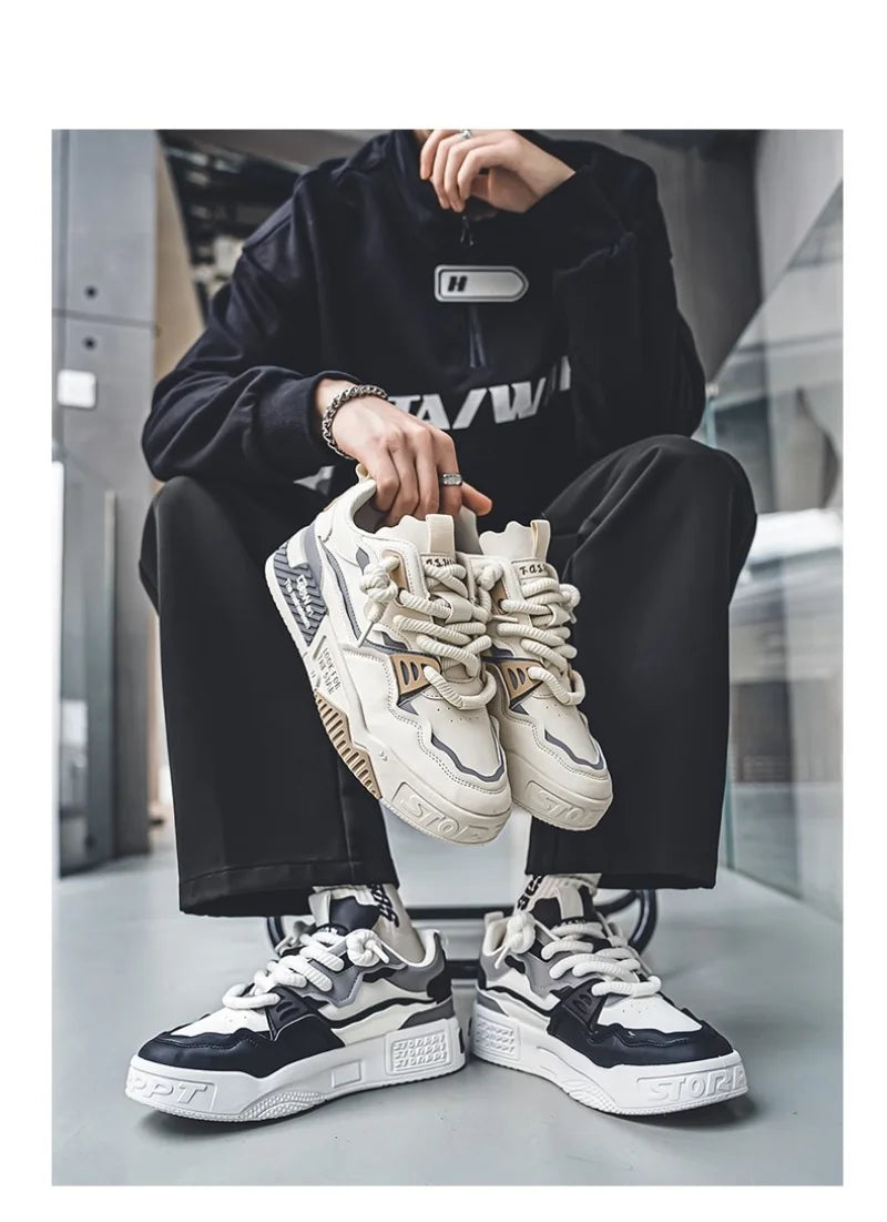 Fashion Men's Sneakers 2024 New Casual Shoes Lace Up Sport Running Shoes Platform Vulcanized Shoe Training Shoes Tenis Masculino