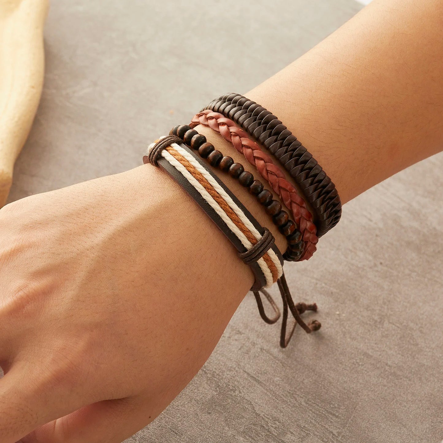 Trendy Braided Wrap Leather Bracelet for Men Women Vintage Feather Infinite Cross Wood Beads Ethnic Wristband Jewelry Gifts