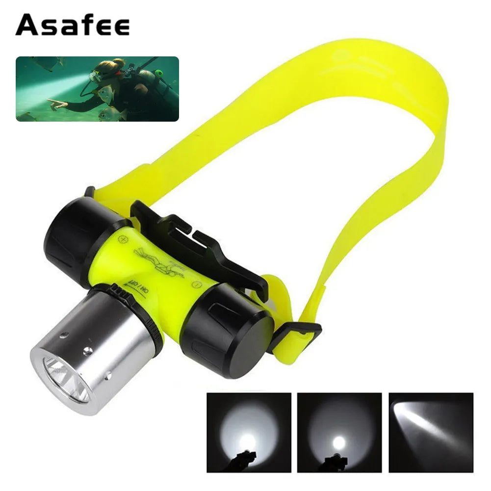 Asafee FL019D Diving Headlight Head Flashlight 800LM XML T6 LED Waterproof Underwater 50M Diving Light Flashlight Torch lamp