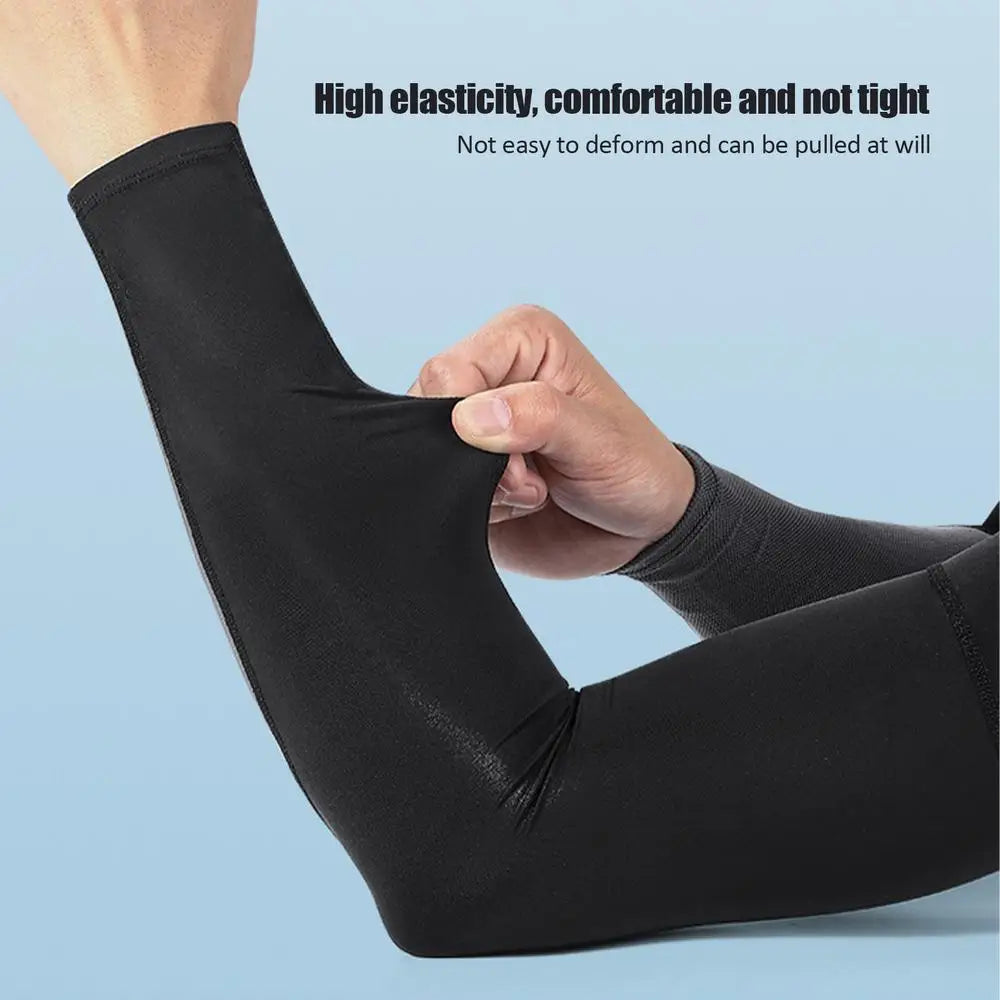 2Pcs Unisex Cooling Arm Sleeves Cover Sports Running UV Sun Protection Outdoor Men Fishing Cycling Sleeves For Hide Tattoos