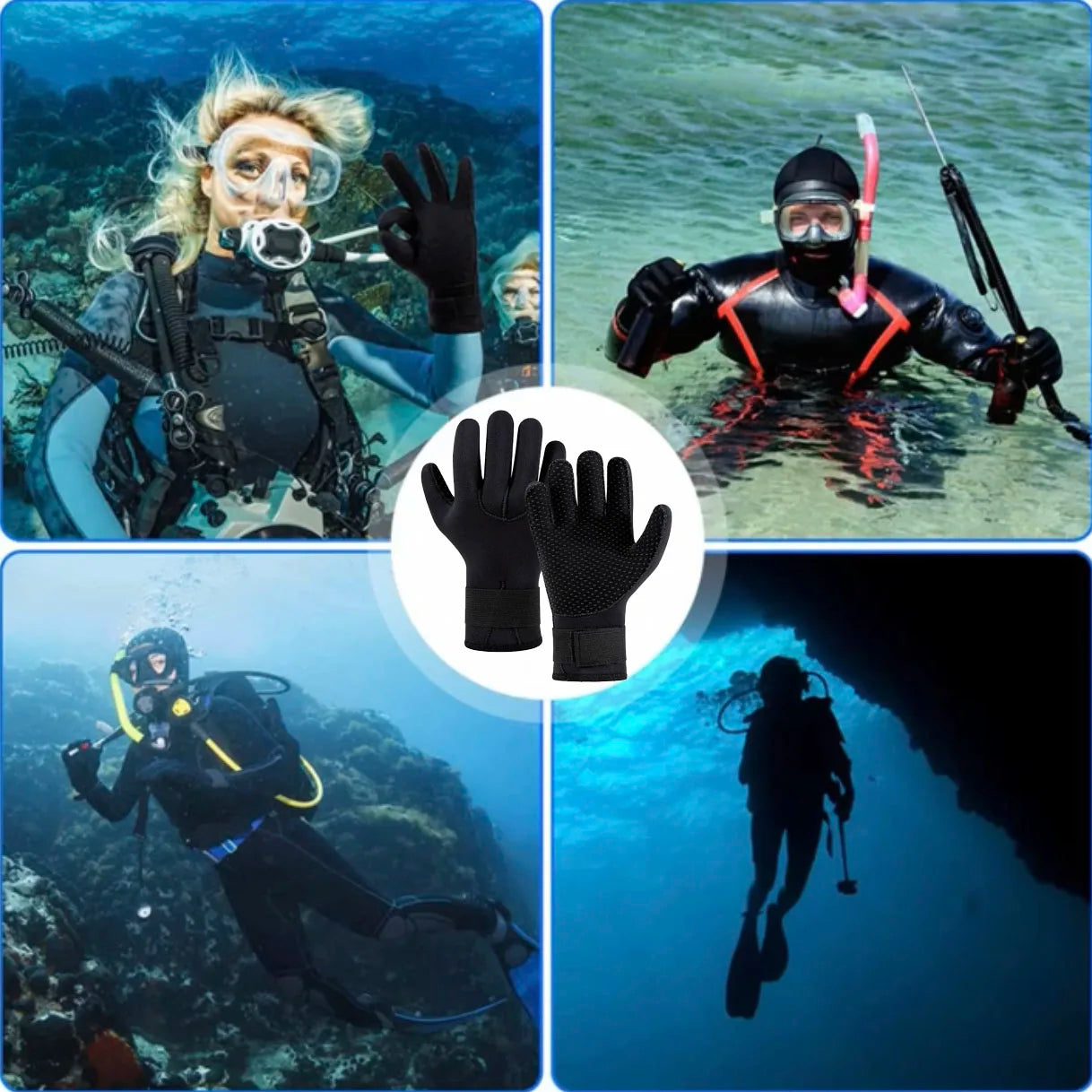 New Adult Diving Gloves Neoprene 3mm 5mm Thermal Spearfishing Gloves Anti-slip Surfing Swimming Kayak Paddling Snorkel Gloves