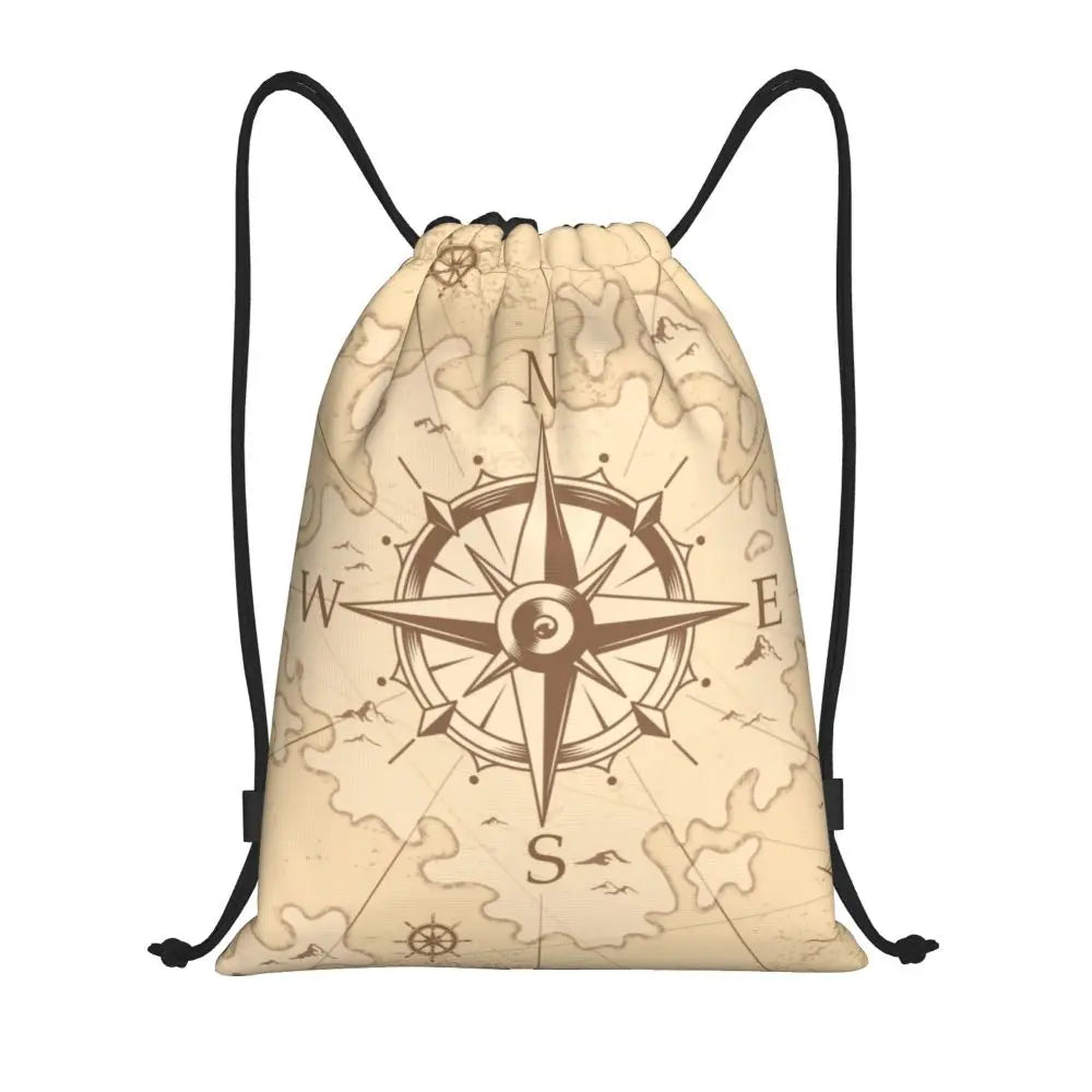 Custom Retro Vintage Nautical Anchor Drawstring Bags Men Women Foldable Gym Sports Sackpack Sailor Training Storage Backpacks