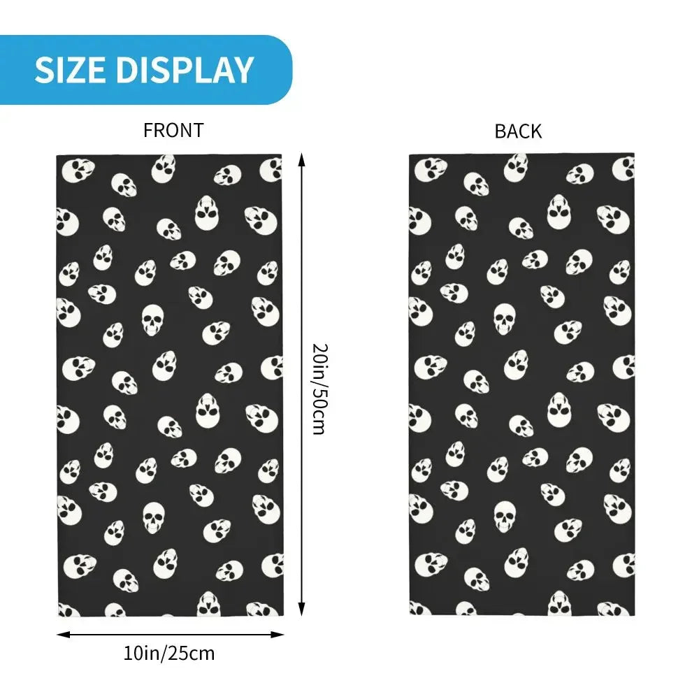Cool Skull Bandana Neck Gaiter Printed Balaclavas Face Scarf Warm Headband Outdoor Sports for Men Women Adult Washable