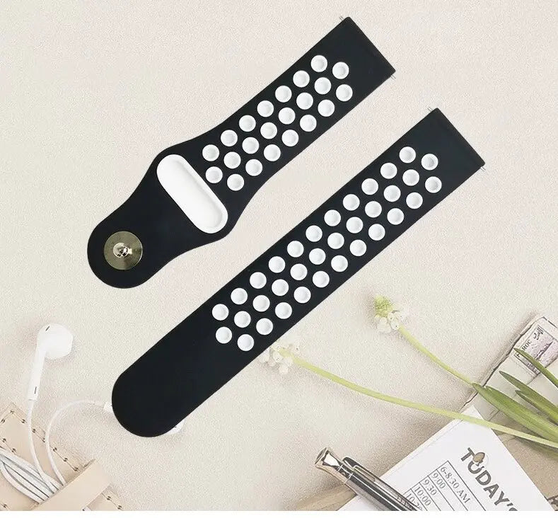 Samsung Dual Color Strap Smart Silicone Watch Strap Breathable Nike Universal Strap Replacement Strap