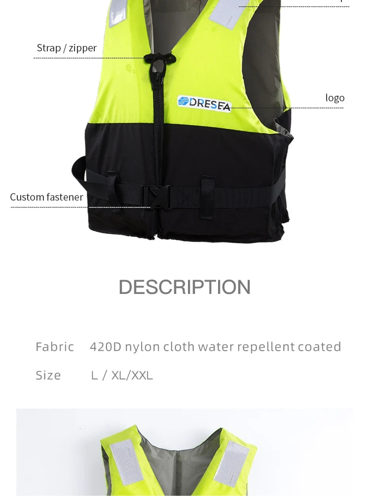 Safe Swim Life Jacket, Kayak Vest, Big Buoyancy Aids, Water Sport Survival Float for Adult, 120kg, New, Summer