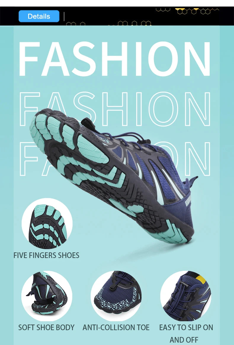 Men's Water Shoes Rubber Soles Nonslip Breathable Fast Drying Shoes Leisure Climbing Beach Swimming Shoes 2024 New