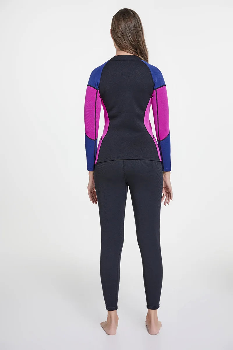 2MM Neoprene Diving Top Split Wetsuit Jacket Men's Water Sports Swimming Snorkeling Surfing Warm Wetsuit Top