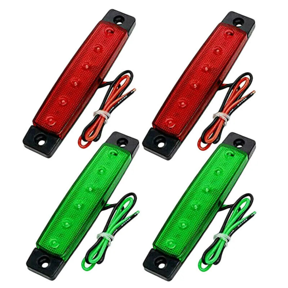 4pcs Red Green LED Lights For Boat 12V Navigation Light Marine Sailing Signal Lamp Yacht Accessories Waterproof