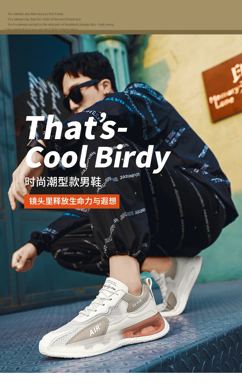 Leather Men's Shoes Fashion Korean Version Trendy Casual Breathable Cushioning Sports Vulcanized Men Shoes