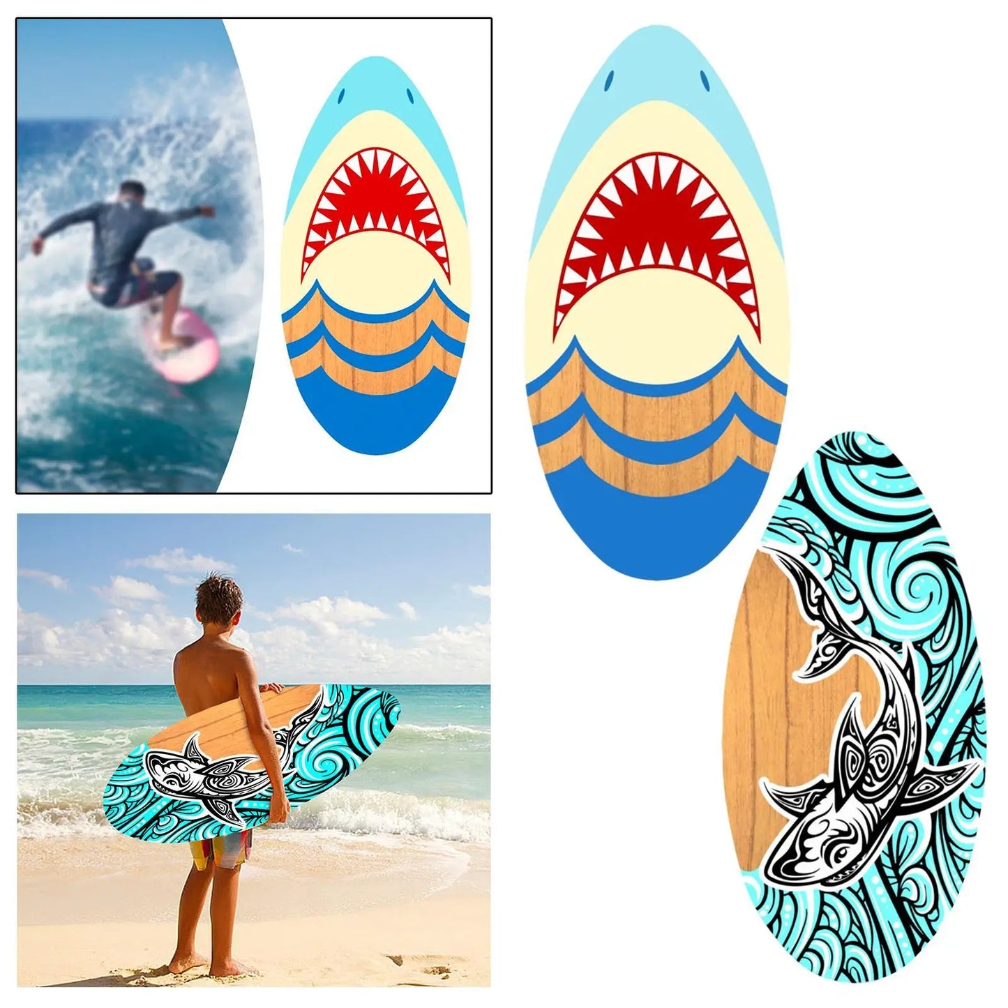 Skimboard Shallow Water 35 Inches Standing Beach Toys Small Surfboard Beach Sand Board for Beginners Children Adults Teens Kids