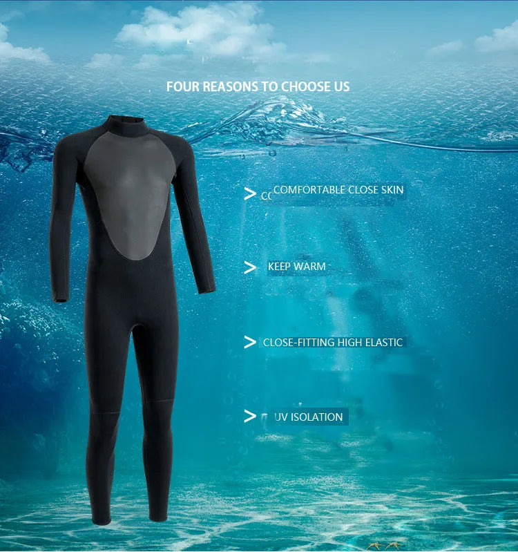 3MM Wetsuits Men Neoprene Diving Surfing Swimming Full Suits Cold Water Keep Warm Zipper Water Sports Full Diver Suit