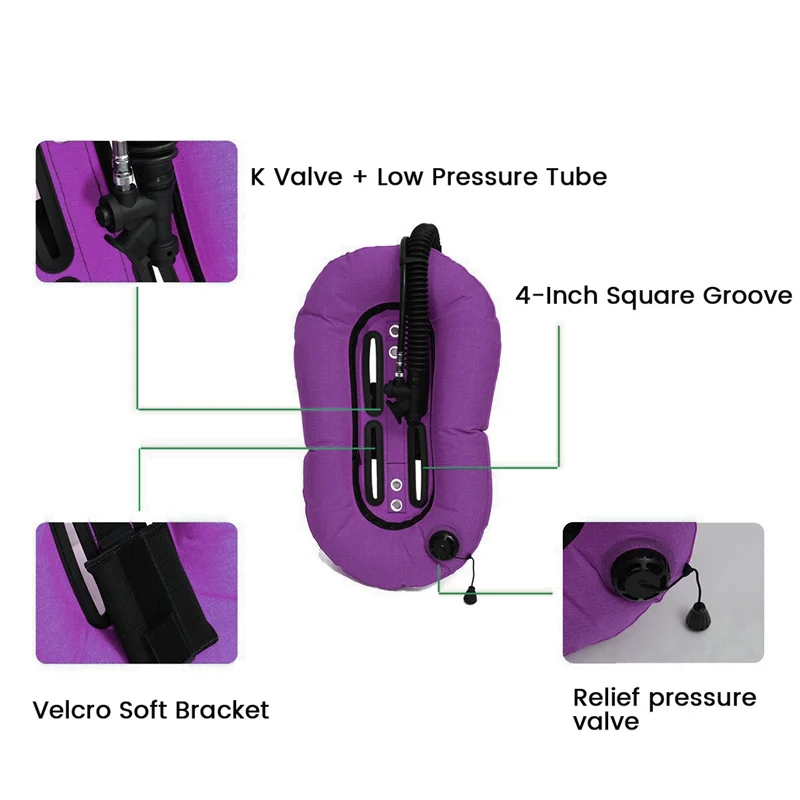 New 30Lbs Scuba Diving Snorkeling Donut Wing Single Tank BCD Buoyancy Compensator Professional Diver Gear,Black