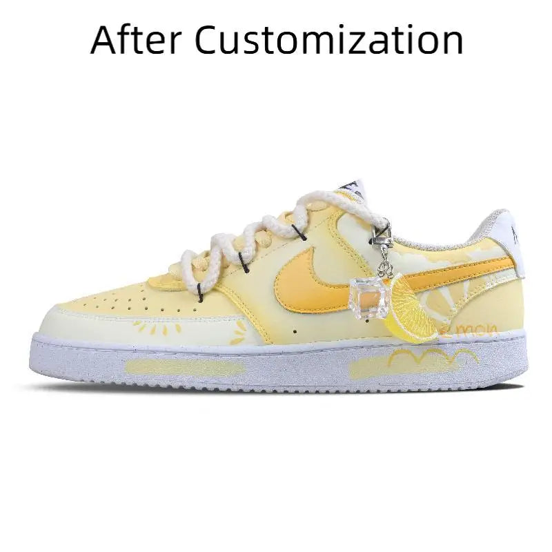 【Customize】Nike Court Vision 1 Skateboarding Shoes Unisex Low-top White Sneakers shoes DH2987-101