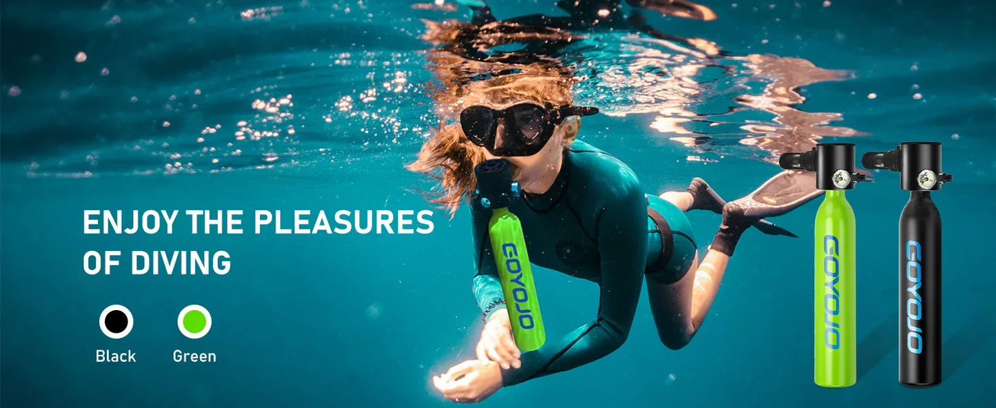 Mini Scuba Tank, 6-12 Minutes Diving Tank, Portable Lung Tank Kits with 3000 PSI Max Pressure 0.5L Small Scuba Diving Tank