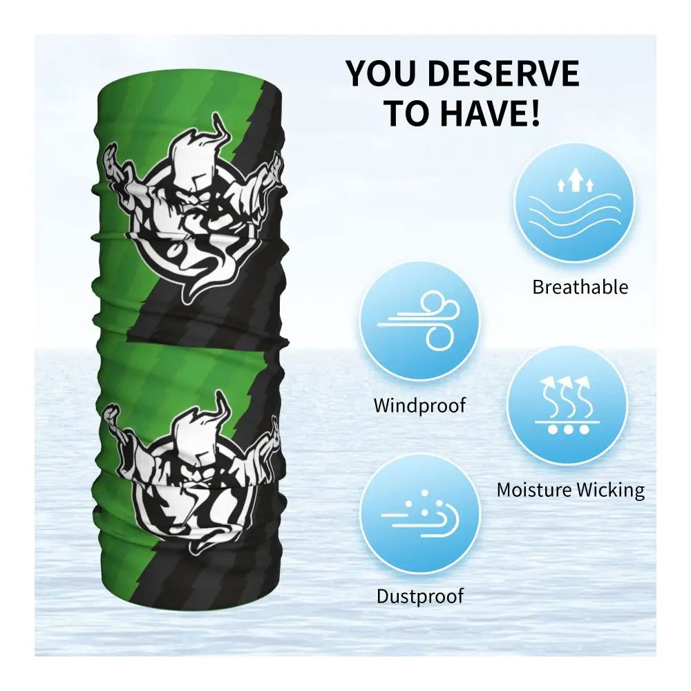 Thunderdom Music Hardcore Bandana Neck Gaiter Printed Mask Scarf Multifunctional Balaclava Outdoor Sports Unisex Breathable