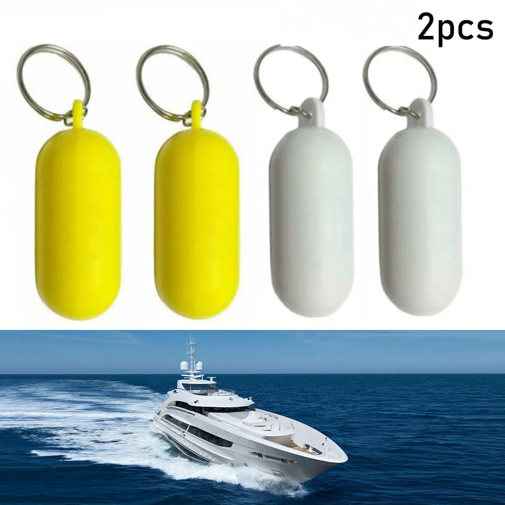 100% Brand New 2pcs Floating Keyring Fender Buoyant Key Ring Marine Sailing Boat Float Keychain
