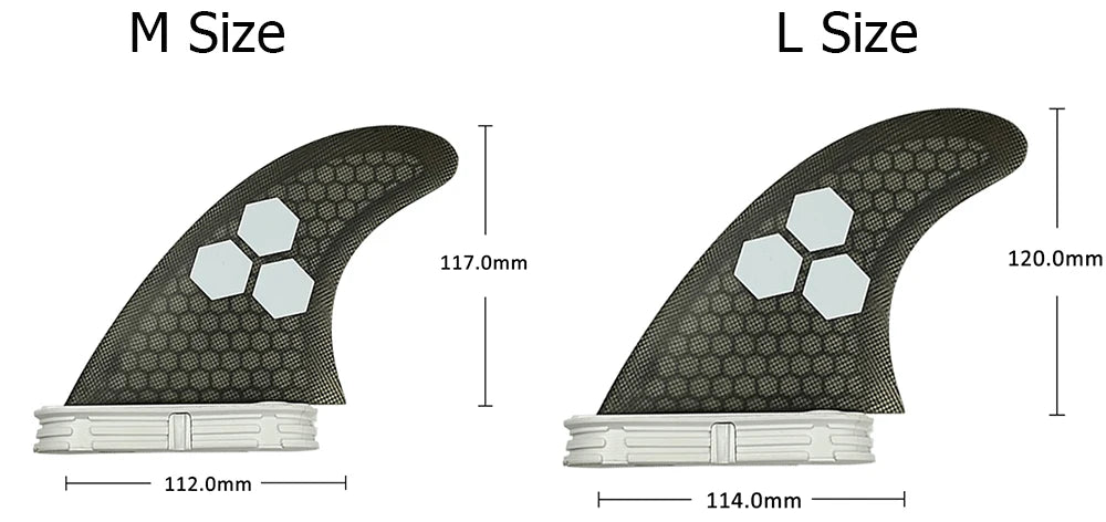 UPSURF FCS 2 FINS Surf Fin G5/G7 Surf Fin Quillas surf For Sup Thuster Fins 3pcs Honeycomb Fiberglass Surfboard Fin M/L Tri Fins