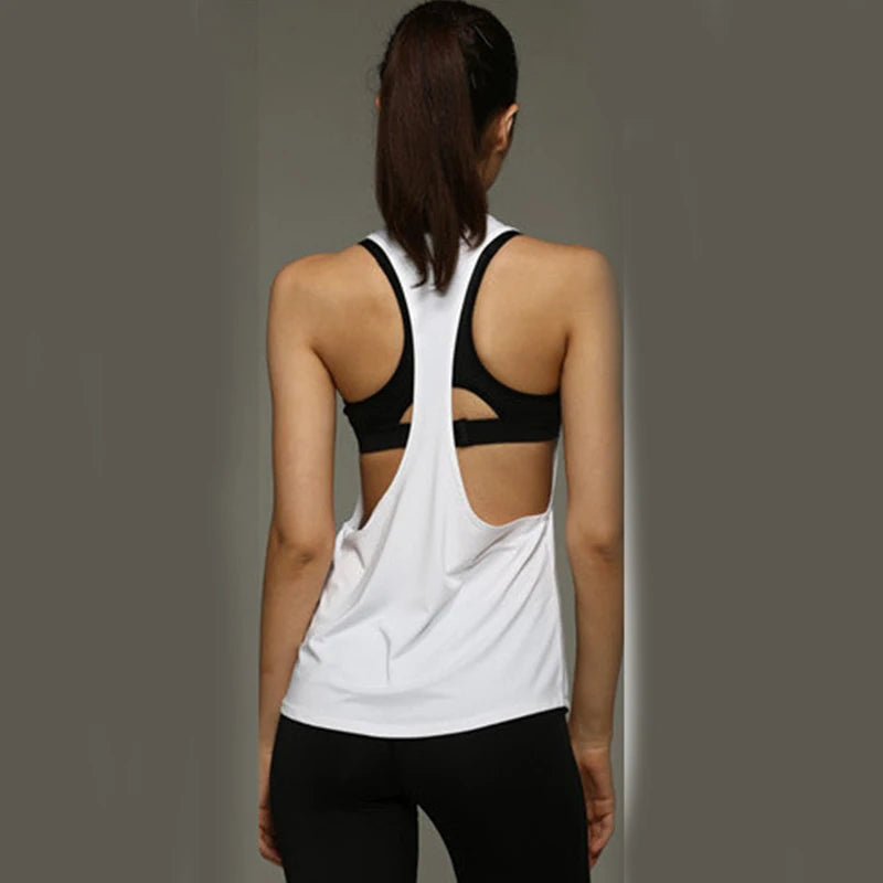 Women Sleeveless Racerback Yoga Shirts Sport Singlet Athletic Fitness Sport Tank Tops Workout Gym Running Training Pilates Vest