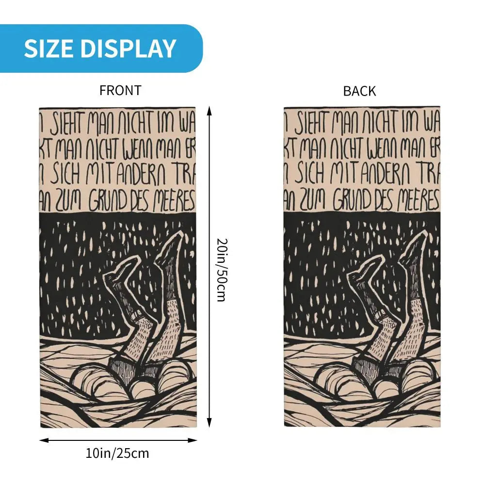 Till Lindemann Poem Bandana Neck Cover Printed Wrap Scarf Warm Balaclava Outdoor Sports Unisex Adult Winter